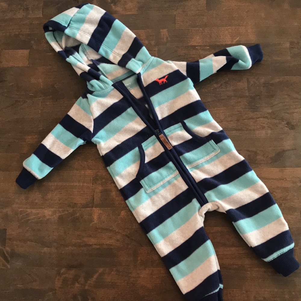 Carter’s fleece hooded/footless jumpsuit - 6mo